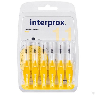 Dentaid Cepillo Interdental Interprox 1.1 Mini Recto Amarillo 6 Unidades