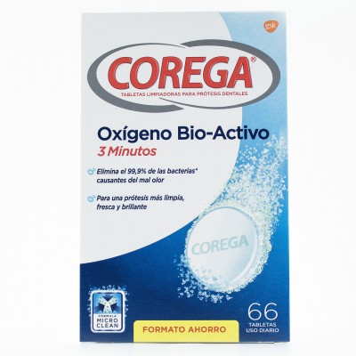 Corega Oxigeno Bio-Activo 66 Tabletas